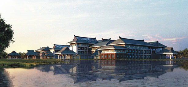 虽然被划分在浐灞生态区内; 浐灞西安华海酒店隆重奠基