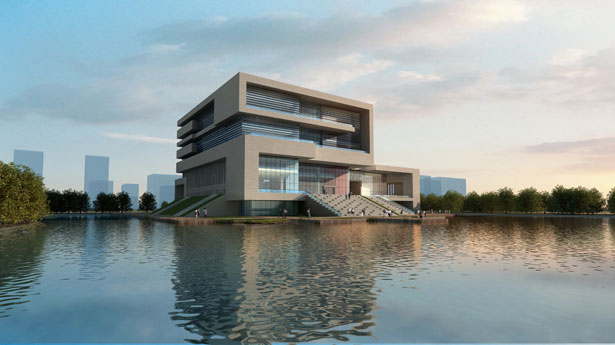 具有雕塑感的建筑; 图书馆创意设计:家具选择 景观; 中国医药城图书馆
